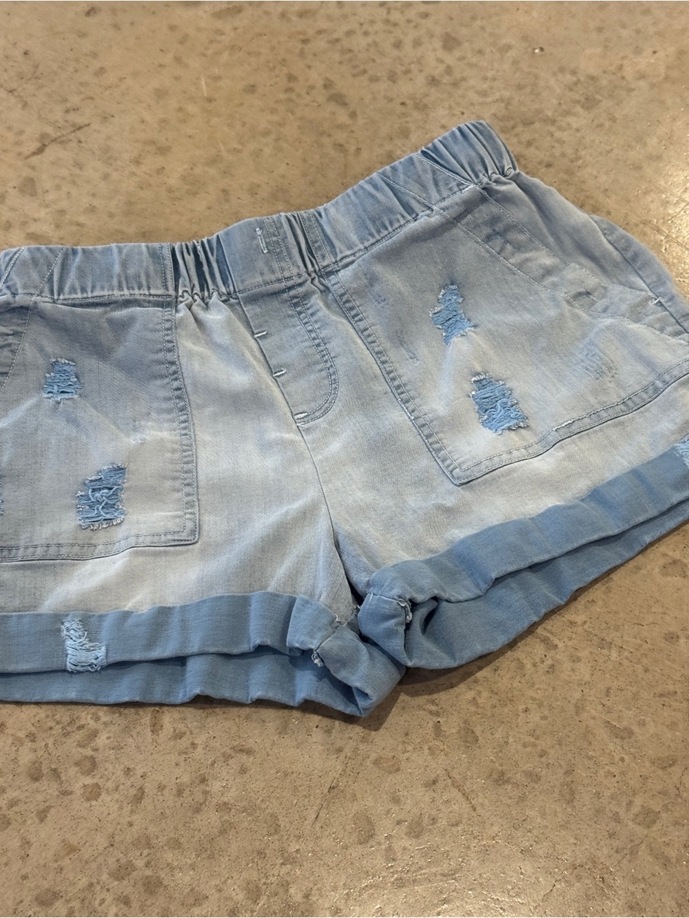 Velvet Heart Light Blue Distressed Denim Shorts